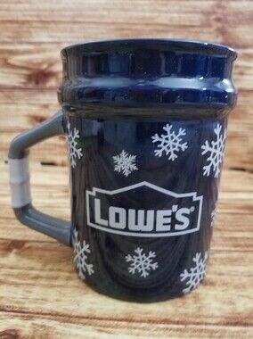 Lowe's Logo 2025 Navy Snowflake Ceramic Mug Collectible Christmas Black Friday